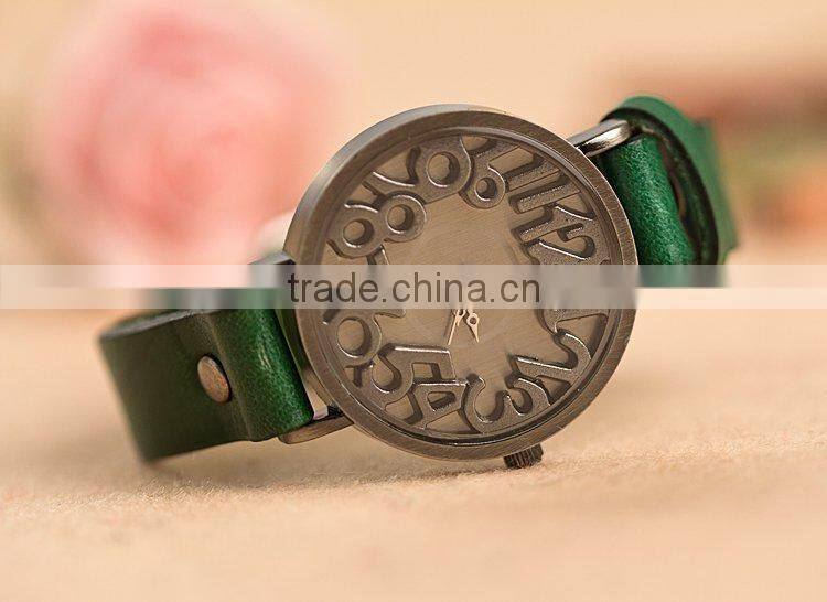 2015 new Vintage watches for Women Men leather bracelet quartz watch Top Quality Woman watches Digital clock-BL020 Free shipping