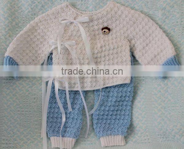 Beanie and Ankle Boots Style Hand Made Kids Crochet Sweater