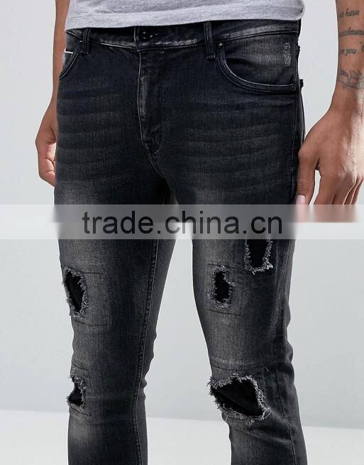 2016 new fashion skinny jeans mens wholesale ripped jeans