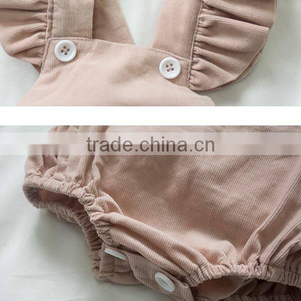 Latest 2017 Corduroy Baby Girl Romper Ruffle Carters Baby Clothes