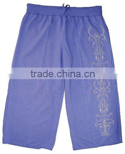 ladies cotton fleece pants with any logo