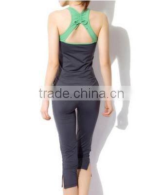 Yellow Woman Jogging Shirts Body Building Sport Wear Aerobics Pant Suit