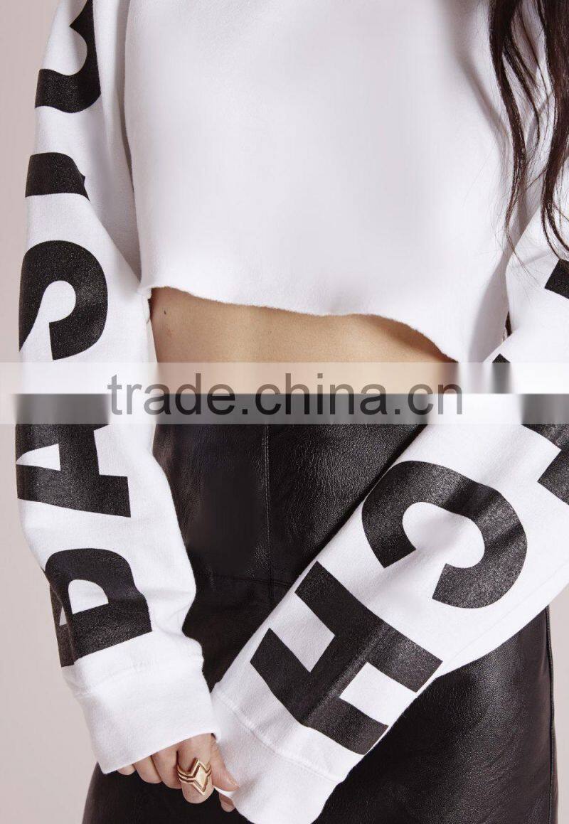 Latest design fashion cropped sweater long sleeves women sweater