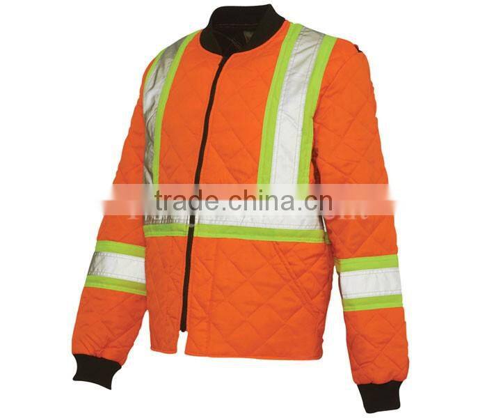 orange hi-vis taped bomber workwear jacket