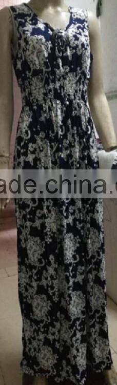 2017 Most fashion totem pattern halter neck party wear long one piece ethnic woman dress