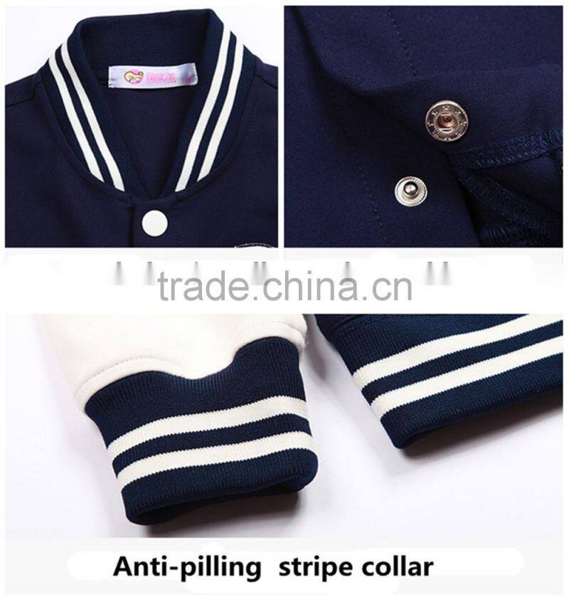 New design 2017 kids varsity jackets, school uniform custom jacket