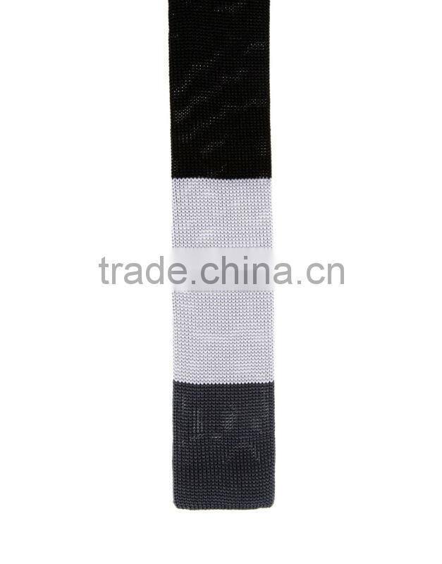 Knit Tie With Block Stripe