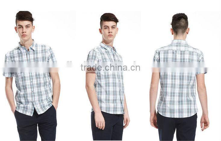 Manufcturer branded short sleeve men dress &casual shirt
