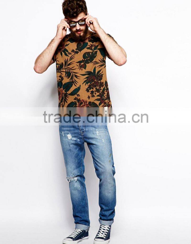 2017 Wholesale Cheap T Shirt Printing With Short Sleeves Made In China Custom Mens Round Neck Printed T Shirts