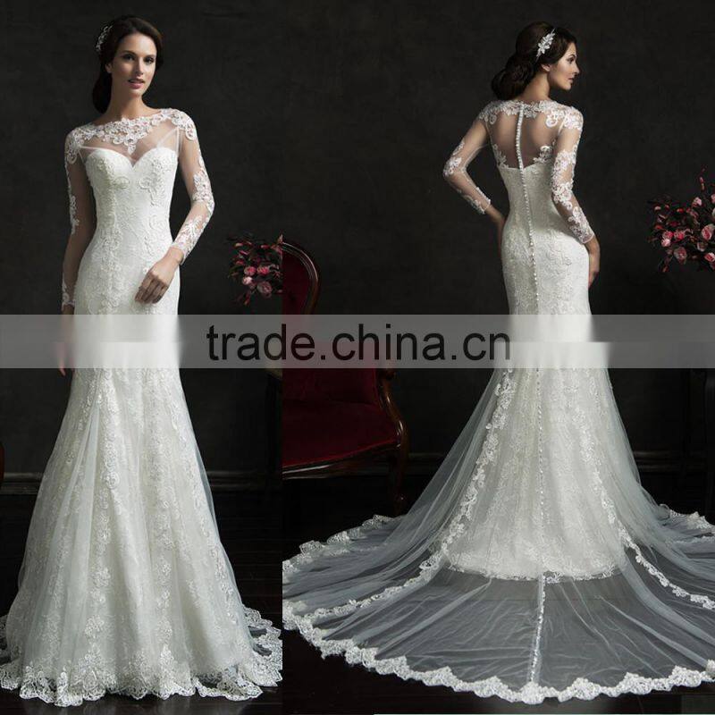 Mermaid Sweetheart Court Train Lace Wedding Dress AS30702