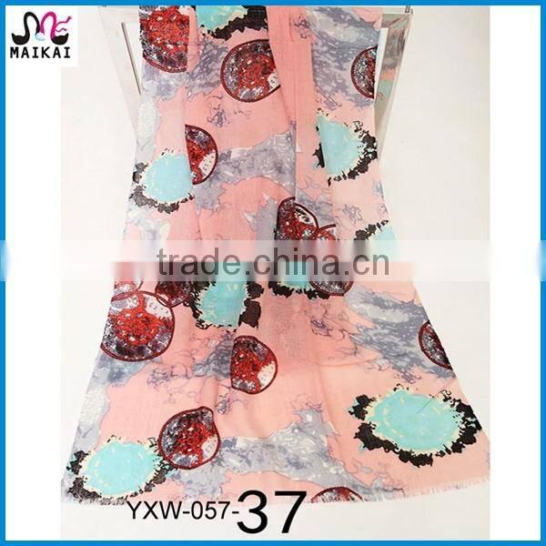 Wholesale new design lady's fashion wool pashmina scarf and shawl 2016
