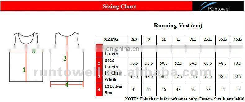 Runtowell sublimation custom design running vest / dry wick running shirts / dri fit running shirts