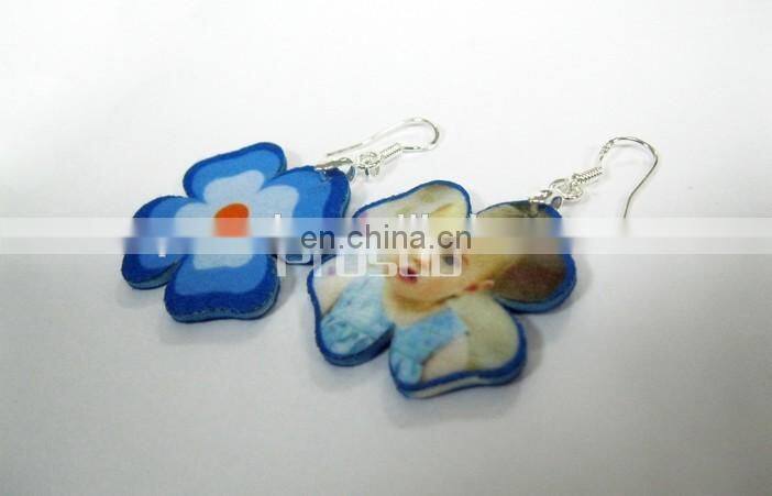 DIY sublimation heat transfer French fiber earrings
