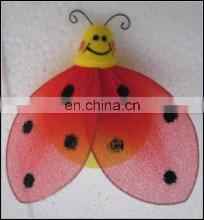Red artificial Ladybug draw smile face garden ornament