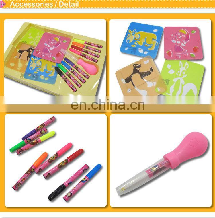 Activity Colorful Spray Markers and Paint with Stencil Art