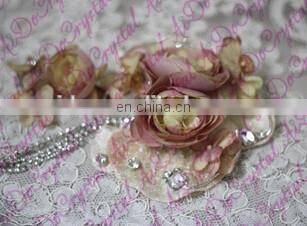 Aidocrystal handmade Pink Bridal Flower Hair Clip Wedding Accessory Peony Hair Clip for women