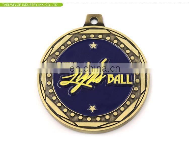 promotional cheap custom logo medal with antique brass plating