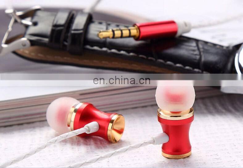 Fashion HIFI Metal thin waists handsfree earphones