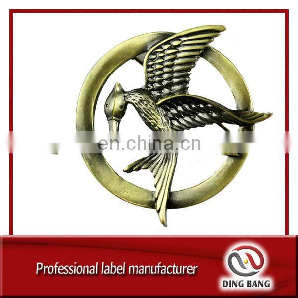 High Quality Custom Made Giveaway Vintage Style And Brooch Type Unfading Souvenir Bird Bronze Decorarion Badge