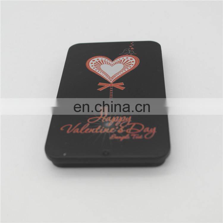small metal tinplate aluminum slide cover style tin box