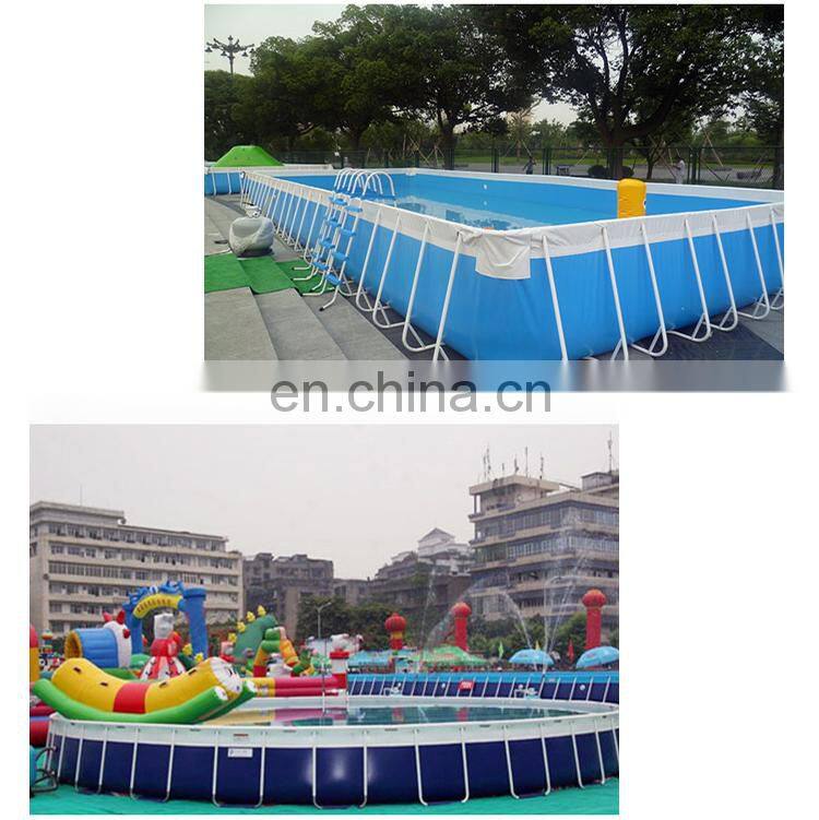 PVC Above Ground Swimming Pool Rectangular Square Metal Frame Pool for Sale / Outdoor Frame Swimming Pool