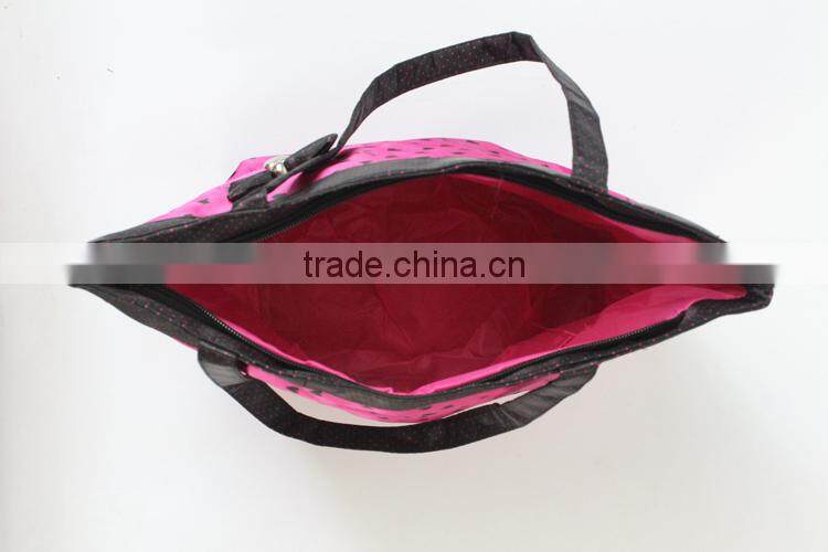 Handy pot red rose cosmetic bag with lovely bowknot