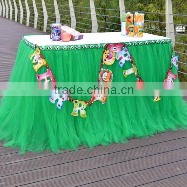 Home Decoration Tutu Tulle Table Skirt Cover Green SD103
