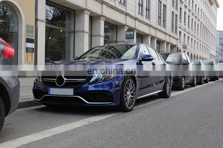 C-CLASS W205 C63 A style body kit 14~16y PP material front bumper grille side skirts trunk spoiler rear bumper exhaust tips