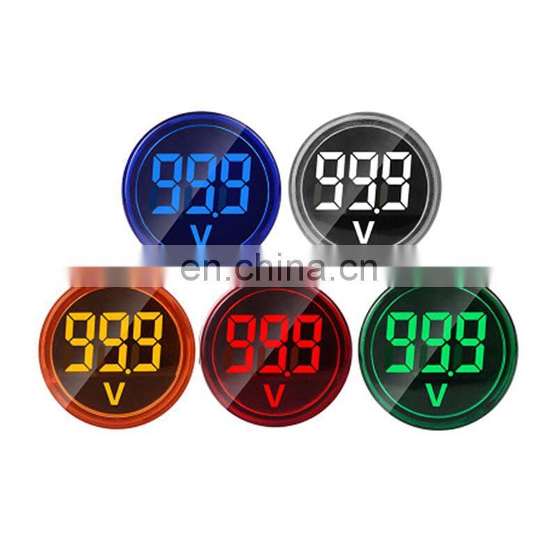 22mm DC 6-100V Voltmeter Round Mini LED Digital Voltage Indicator Voltage Meter Tester Precision Voltmeter
