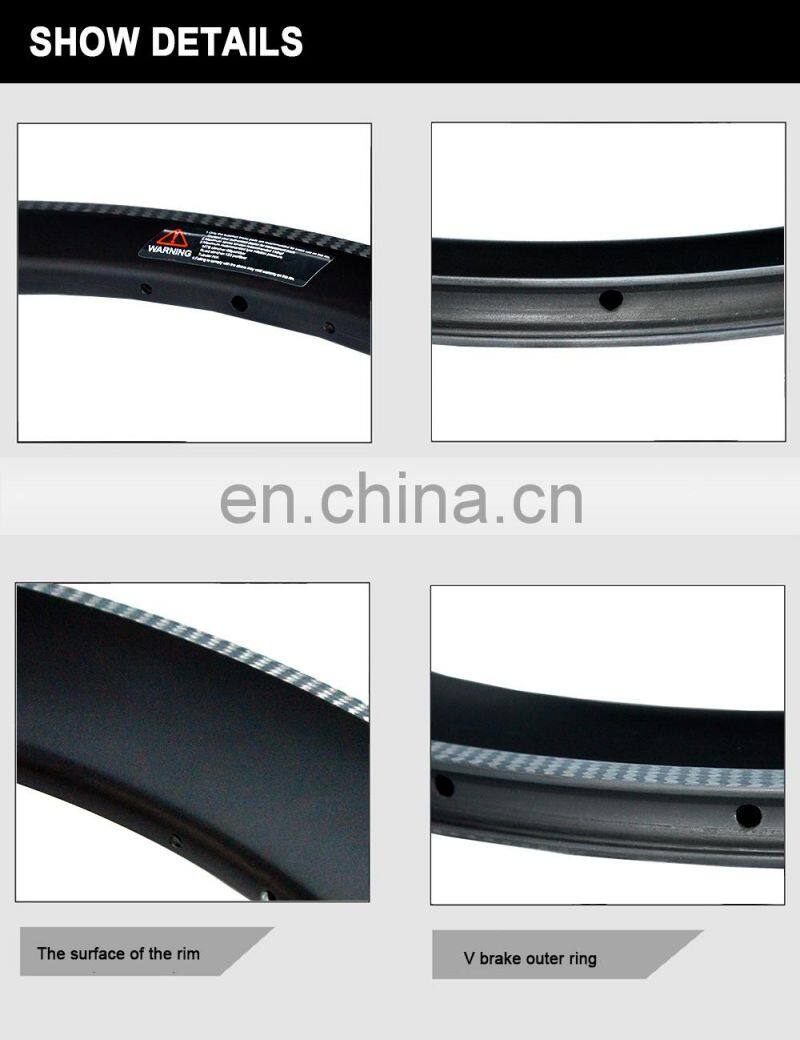 Logo Custom Road Bike Wheels 25mm Width 38mm Height Disc Carbon Rim Tubular Road Bike Bicycle Rim