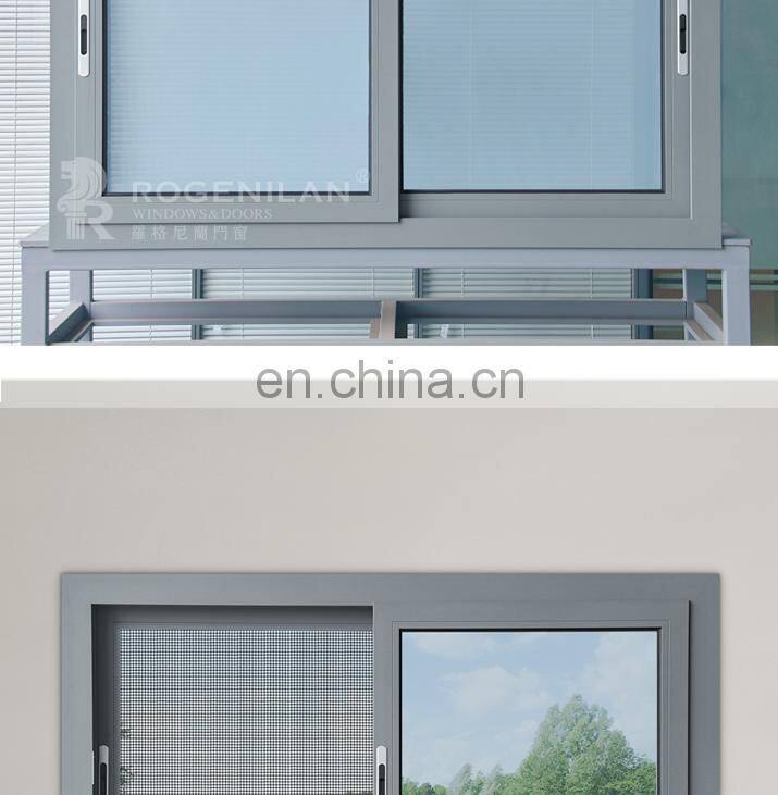 ROGENILAN 100 series double glazed aluminum sliding window with flyscreen