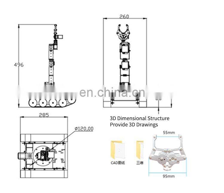Open Source 6DOF Mechanical Arm Robot Tank Car Tracking Gripping Support PS2 Controller/APP Control
