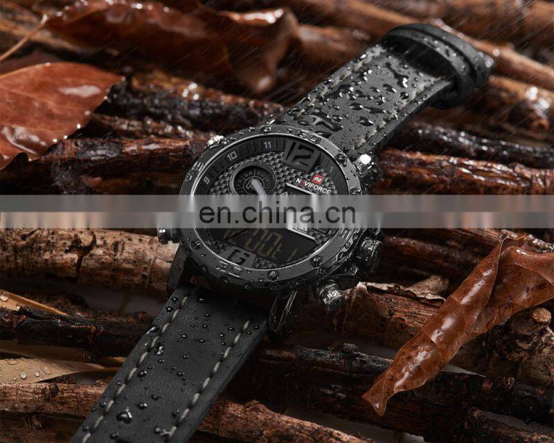 NAVIFORCE NF9134 Men Fashion Casual Digital Quartz Movement Watch Week Day Date Timing Display Back light Watch