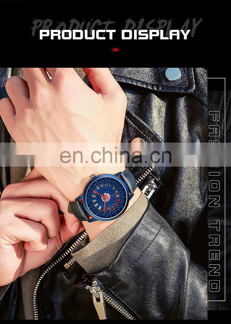 SANDA P1060 Quartz watch for men fashion sport unique dial style leather modern watch winder box