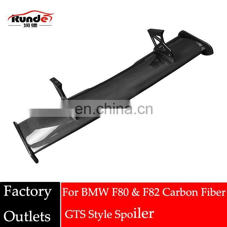 Runde Advanced Carbon Fiber Rear Spoiler For Bmw F80 F82 M3 M4 GTS Style Carbon Fiber 2014-2019 Car Rear Wing