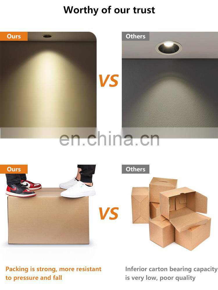 ALLWAY High Quality Indoor Ceiling Lighting 5w 7w 12w 20w Recessed 3 Color Cob Spotlight Led Spot Lamp