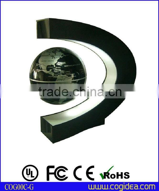 Anti Gravity Floating Globe With Light, C Shaped Magnetic Levitation Globe for Business Gift