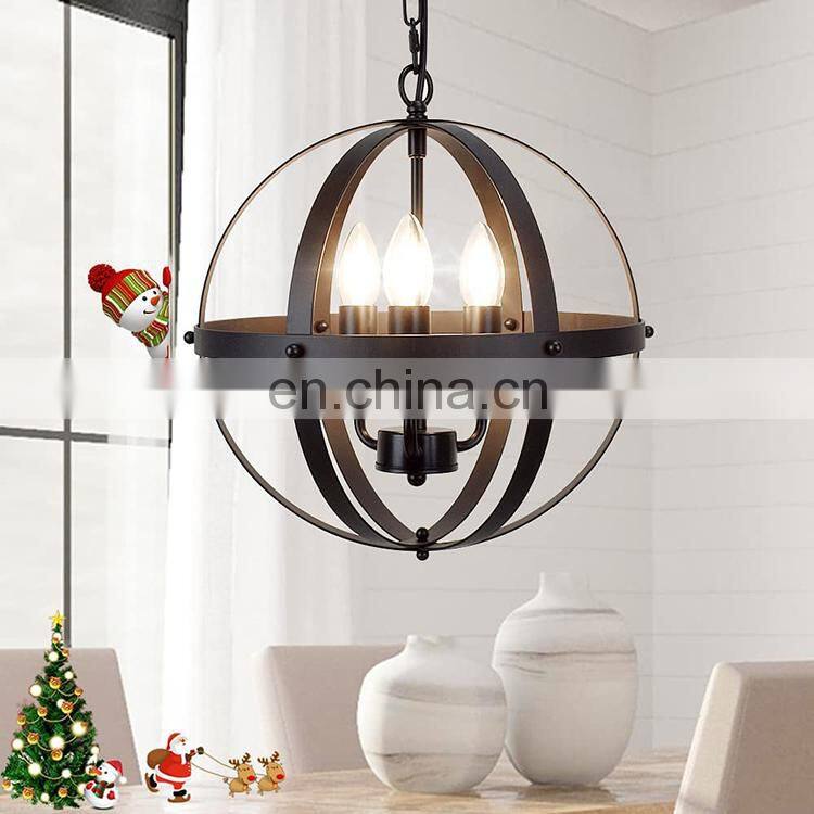 Industrial Pendant Lighting Fixture Flexible Chandelier Hanging Rustic 5 Light Flush Mount Ceiling Pendant Lamp