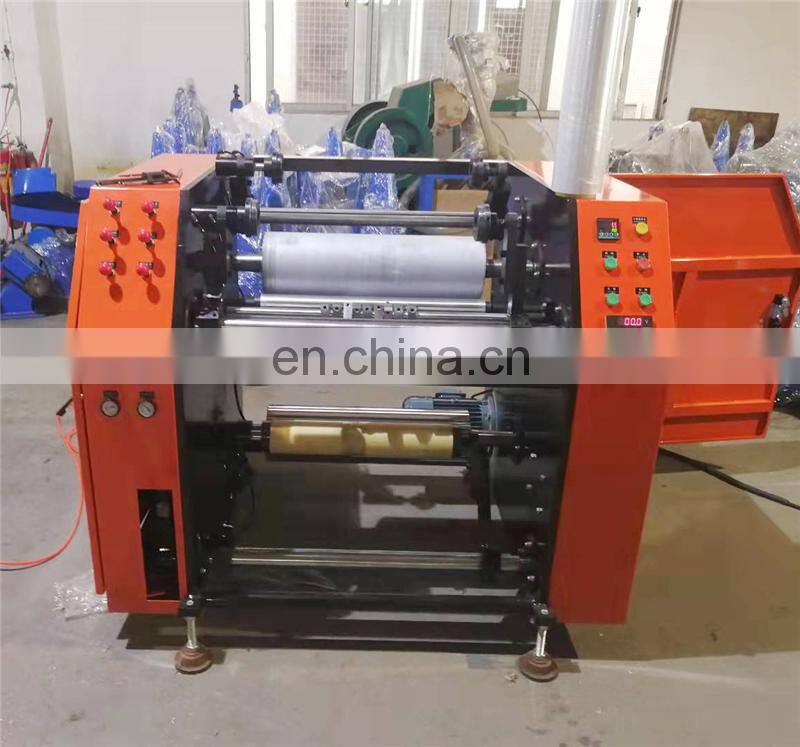 UTFQ500S semi automatic pallet plastic pe stretching wrapping film cutter Rrewinder machine price