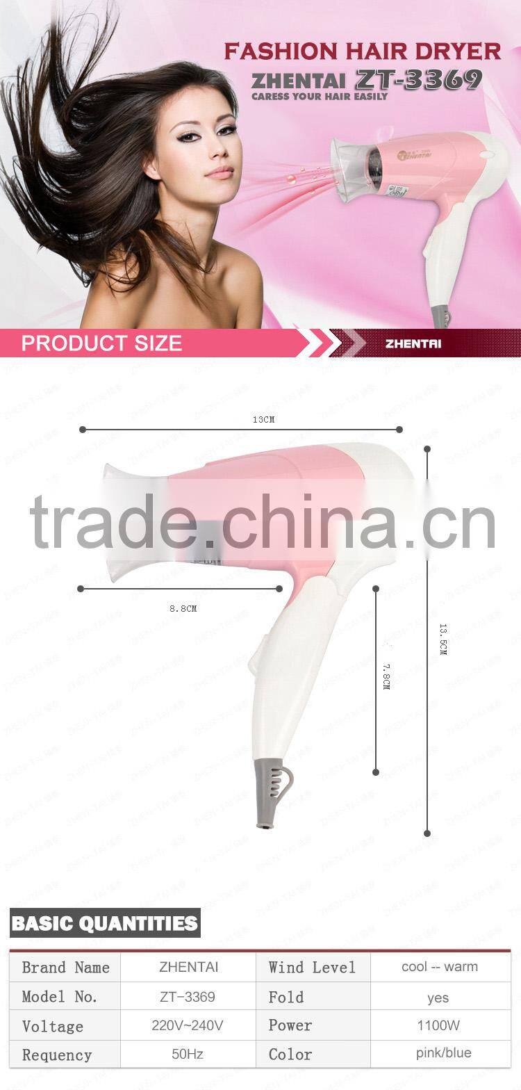 Foldable Hair Dryer Travel 220V Hair Dryer pass CB CE Test