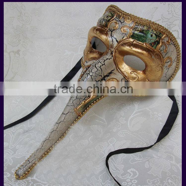 Wholesale custom PVC Opera Carvinal Long Nose Venetian Mask