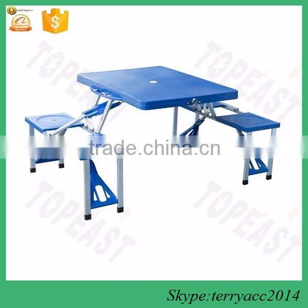 FOLDING CAMPING TABLE FOLDAWAY PICNIC PORTABLE BENCH SET4 PERSONS PLASTIC SEAT