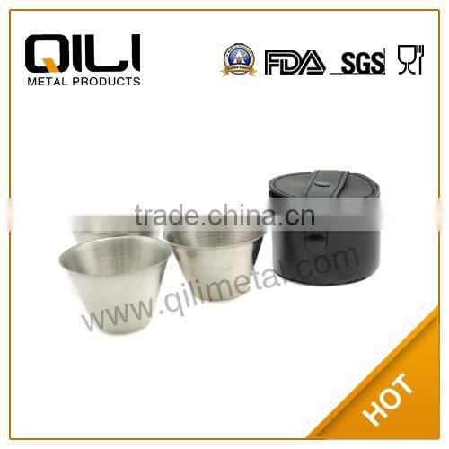 Stainless Steel Cups with Leather Bag/measurement cup