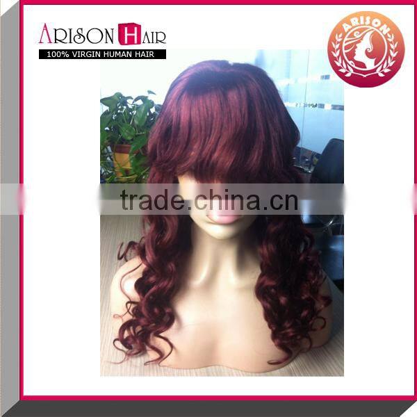 brazilian hair full lace virgin wigs with bangs