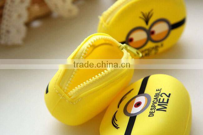 12years factory silicone minions purse/Yellow Minions purse/cartoon characters coin purse