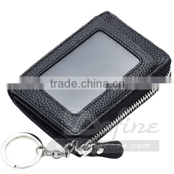 Mens Womens Leather Coin Card Holder Wallet