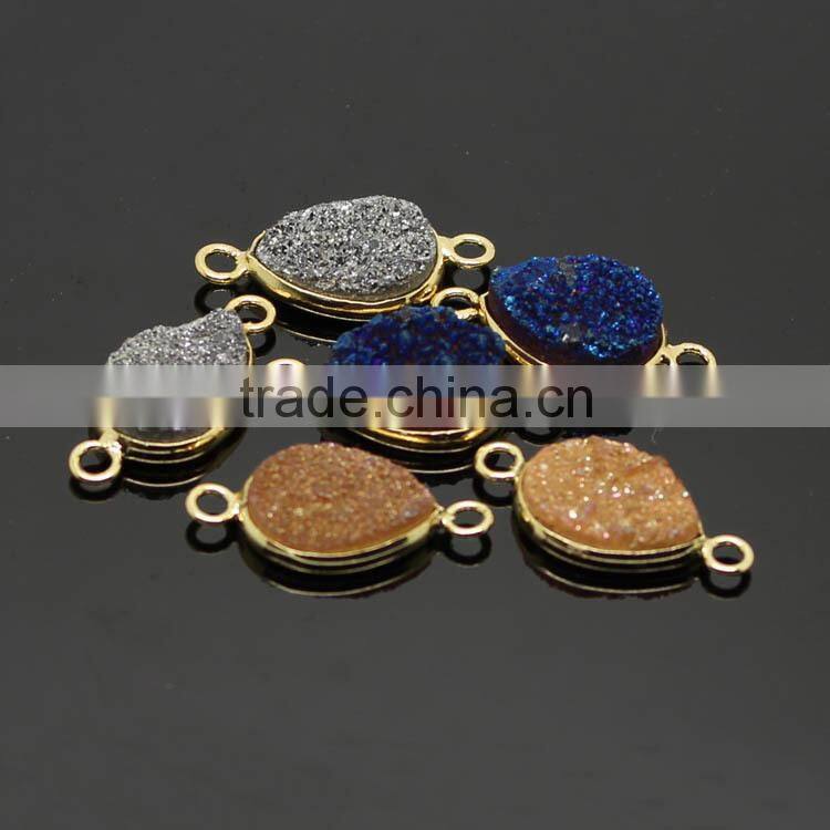 JF8584 fashion crystal pave round chunky agate slab beads