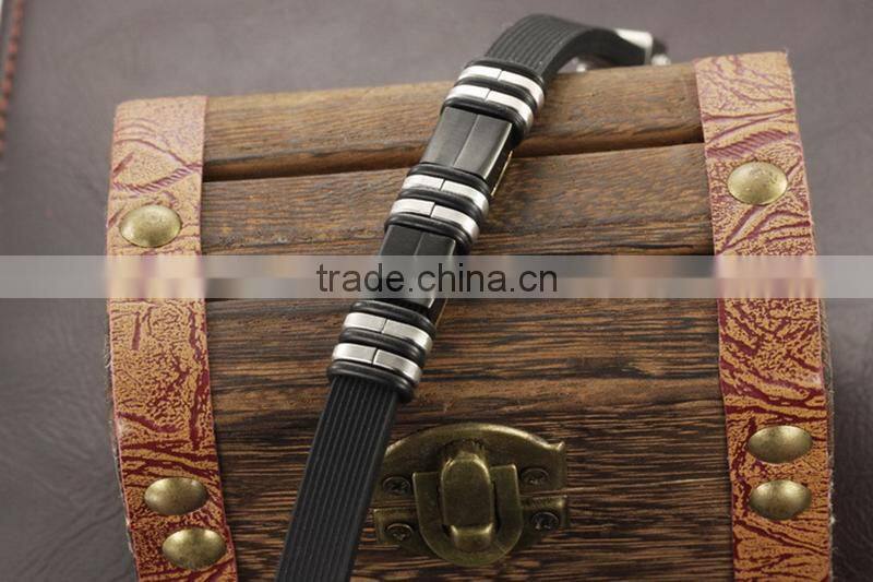 Top quality charms fitness bracelet silicone material