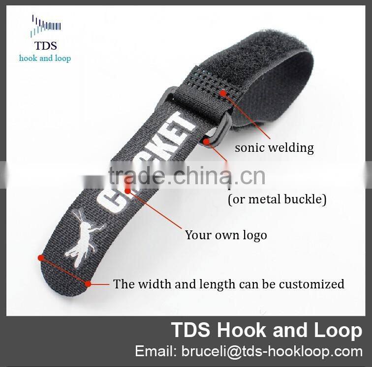 printed logo customized hook and loop strap