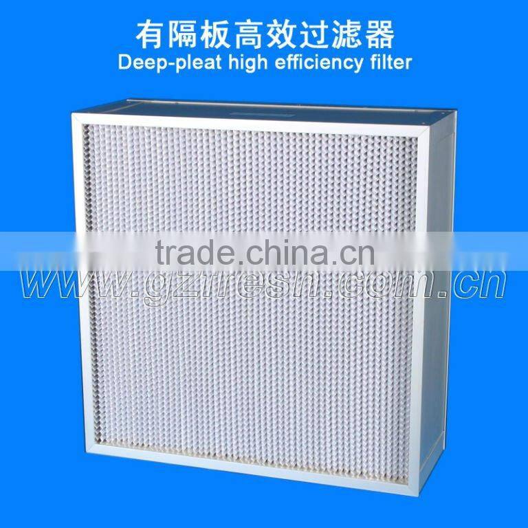 H14 99.99% Hepa Filter for air conditioner with ISO9001 certificate,air box filter